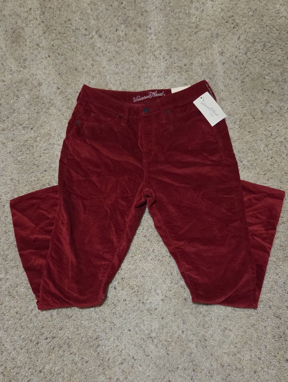Universal Thread Burgundy Velvet Skinny Pants